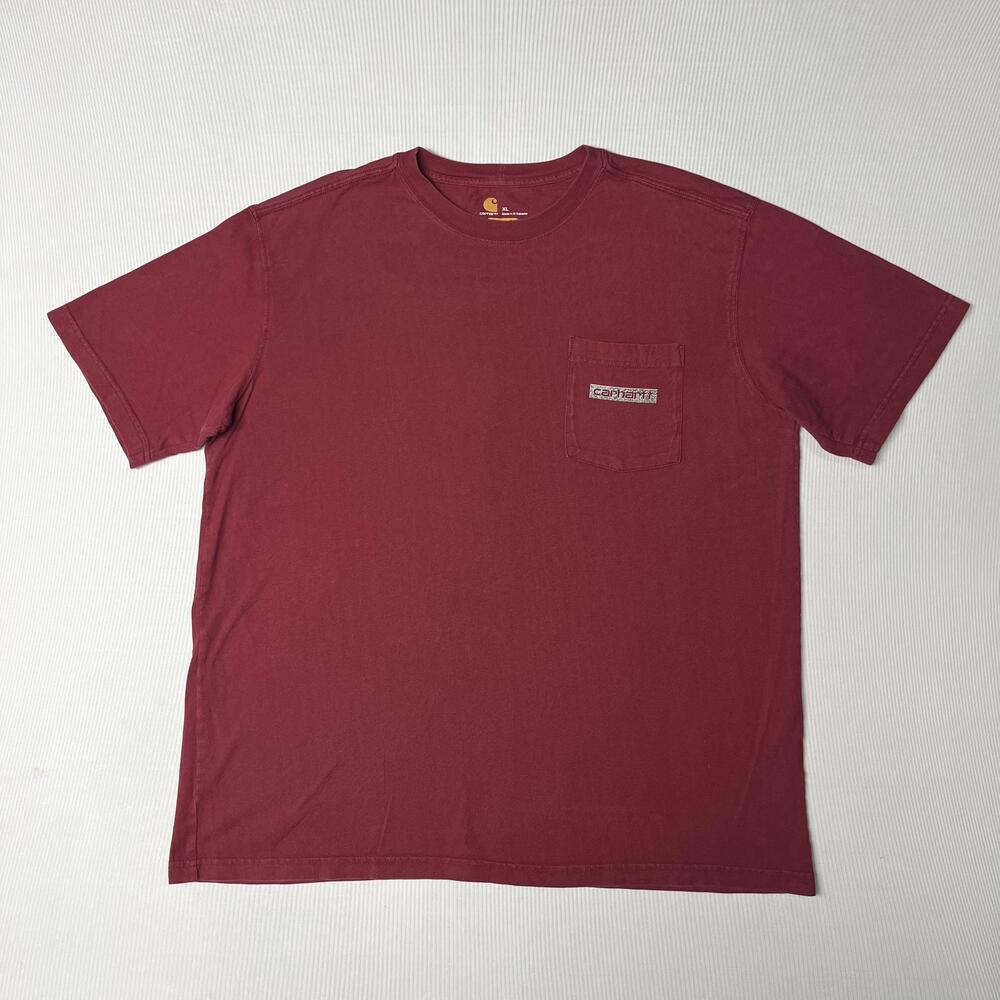 Carhartt Shirt Mens XL Red Pocket Logo Relaxed Fit Graphic Tee Workwear